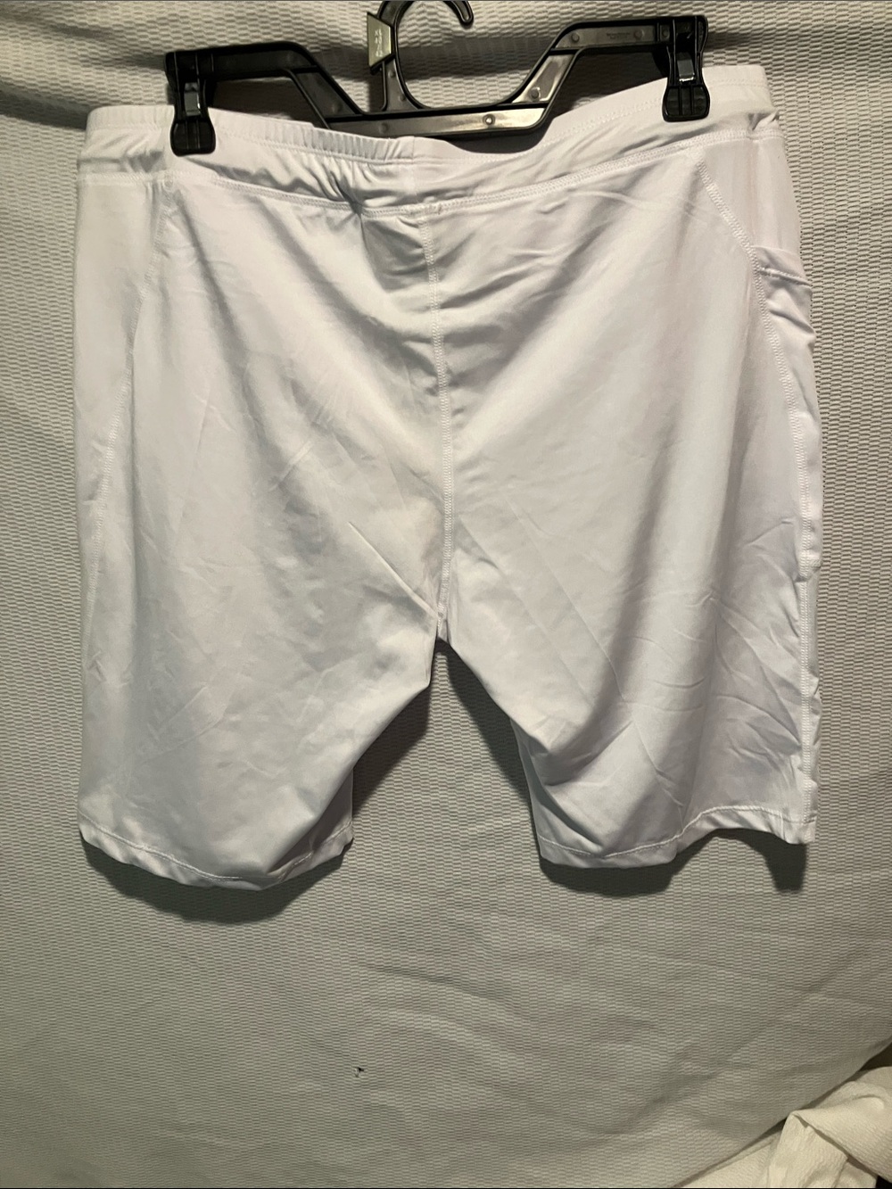 White Neleus Men's Athletic Performance Shorts with Side Pocket - Picture 9 of 12